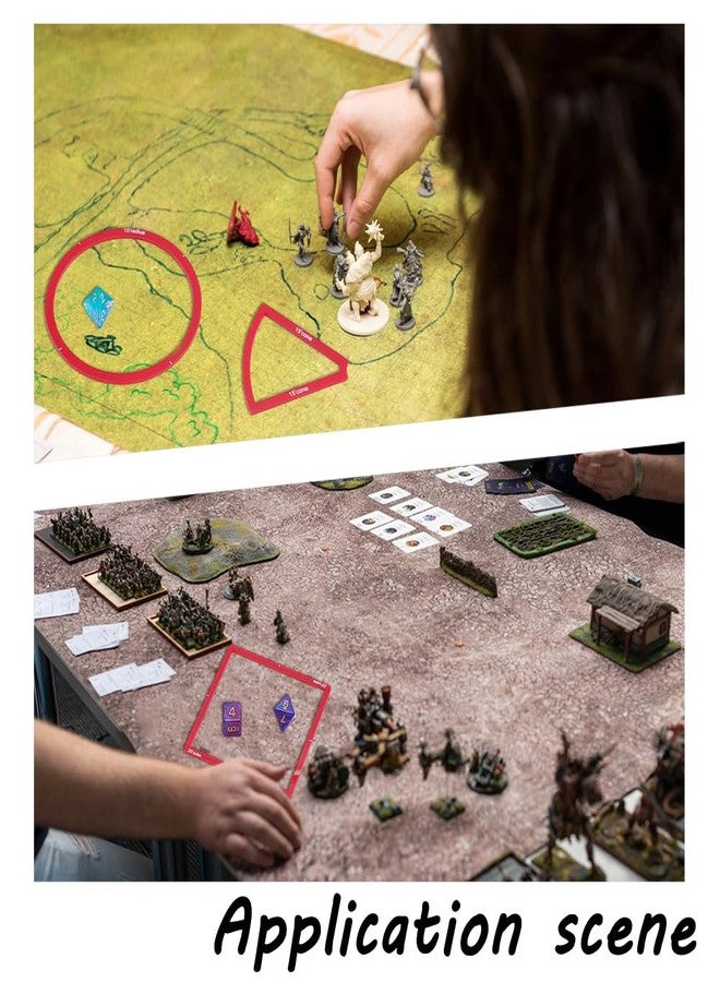 AHANDMAKER 16pcs AOE Spell Templates Set Damage Marker Area Effect Template Include 5 Square 4 Circle 4 Cone 3 Line Templates, Game Accessories for DND and Other RPG Tabletop Game, Red - Image 5